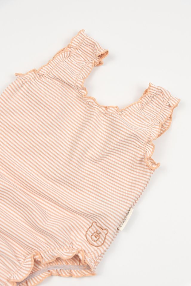Costume da bagno bimba intero UV50+, fantasia PINK STRIPES BEAR, Bamboom