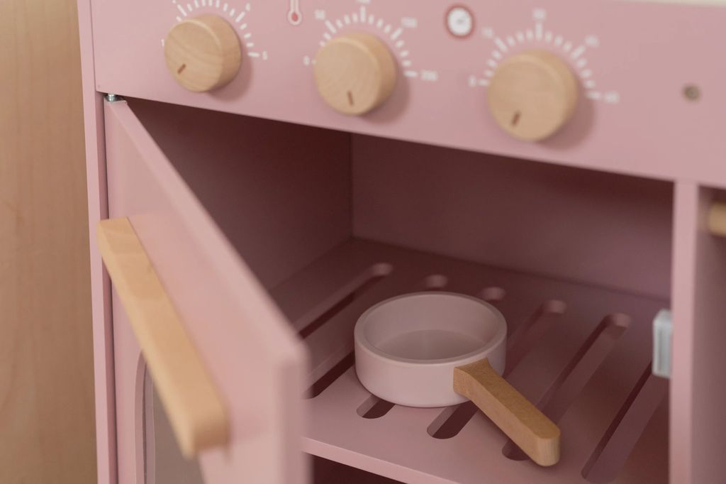 Cucina in legno color rosa, gioco per bambini, Kitchen, Little Dutch