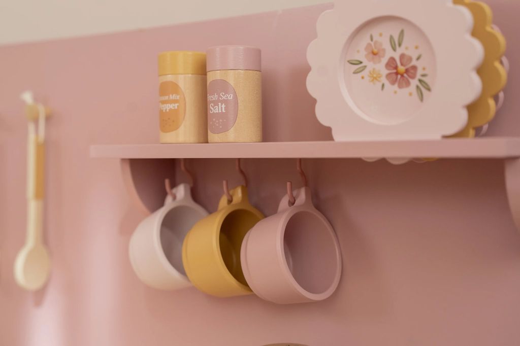 Cucina in legno color rosa, gioco per bambini, Kitchen, Little Dutch