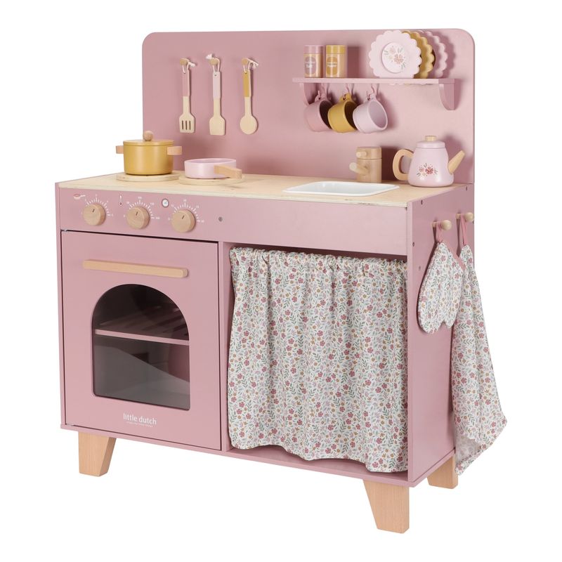 Cucina in legno color rosa, gioco per bambini, Kitchen, Little Dutch