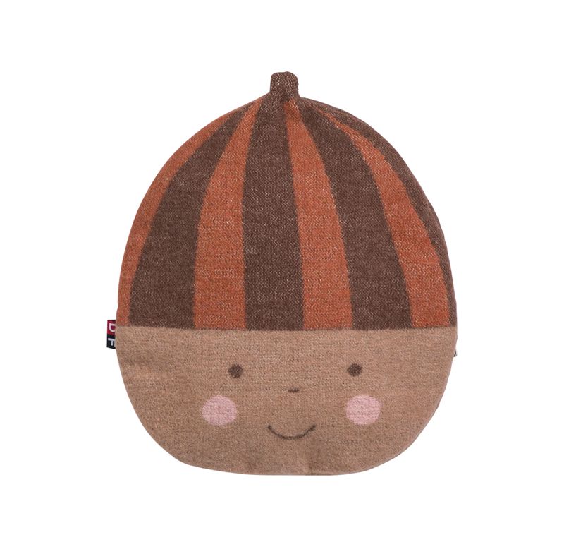 Cuscino termico in cotone 25 x 20 x 4 cm, con semi di spelta, fantasia ghianda, Fussenegger