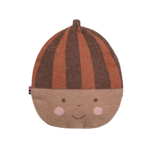 Cuscino termico in cotone 25 x 20 x 4 cm, con semi di spelta, fantasia ghianda, Fussenegger