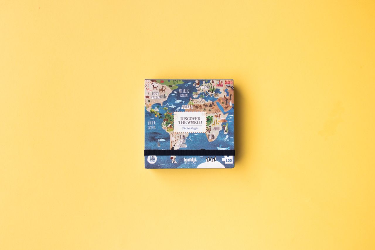 Packaging puzzle tascabile discover the world