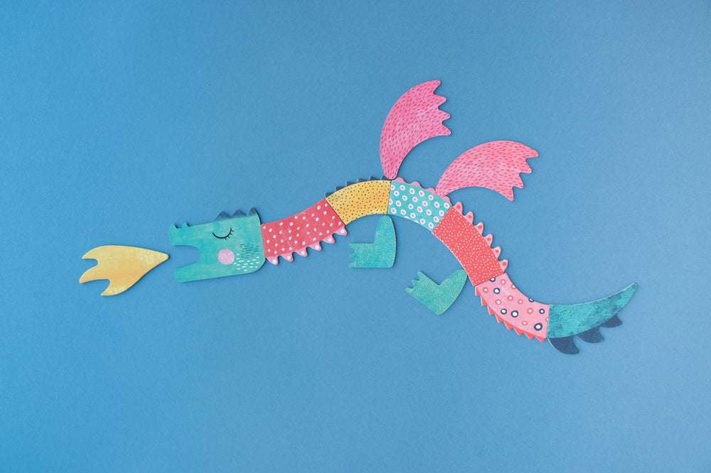 Esempio di drago colorato assemblato