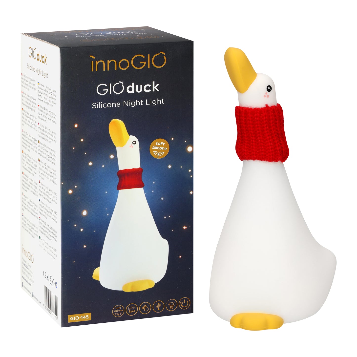 Luce a led notturna in silicone, luce calda, MIDI, InnoGIO