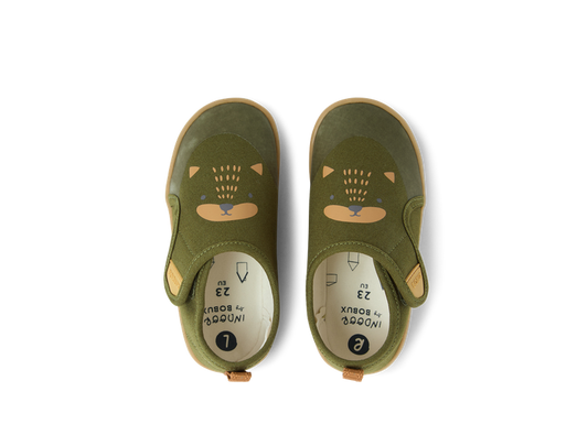 Bobux indoor, scarpe da interno, suola in gomma, nook cat verde