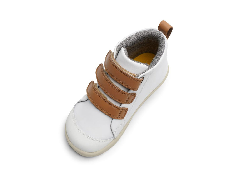 I Walk Hi Court Boot white + caramel, Bobux