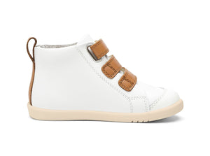 I Walk Hi Court Boot white + caramel, Bobux
