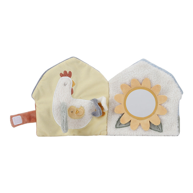 Libretto morbido aperto con gallina e girasole 