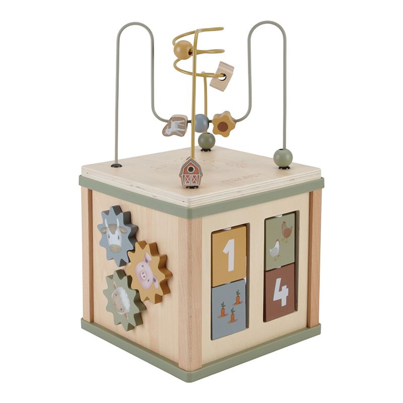 Activity Cube, Cubo multiattività vari incastri in legno, Little Dutch