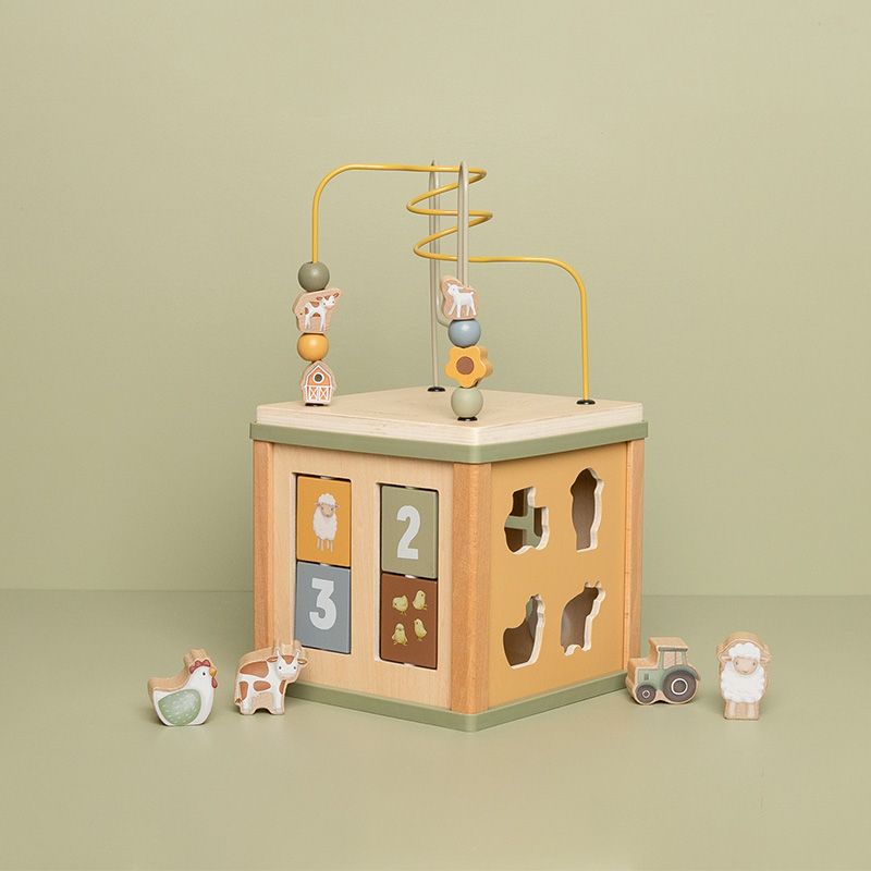 Activity Cube, Cubo multiattività vari incastri in legno, Little Dutch