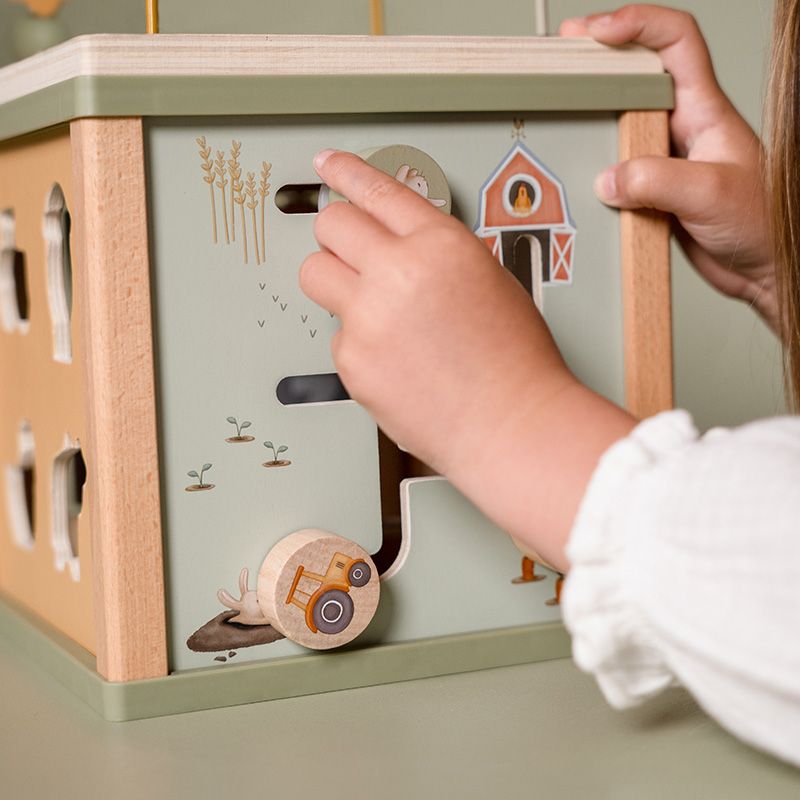 Activity Cube, Cubo multiattività vari incastri in legno, Little Dutch
