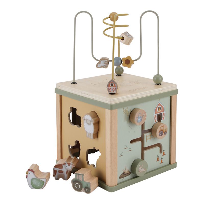 Activity Cube, Cubo multiattività vari incastri in legno, Little Dutch