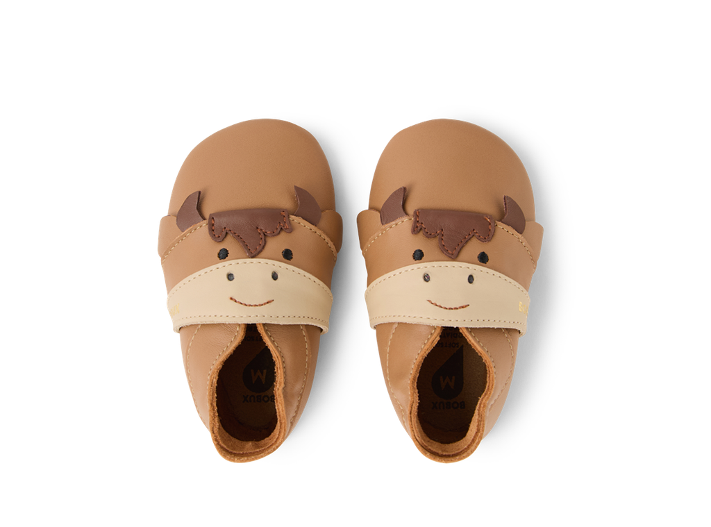 Bobux babbucce Soft Sole mooley cow caramel