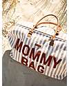Mommy Bag, Borsa Fasciatoio, colore righe nude-tarracotta, Childhome