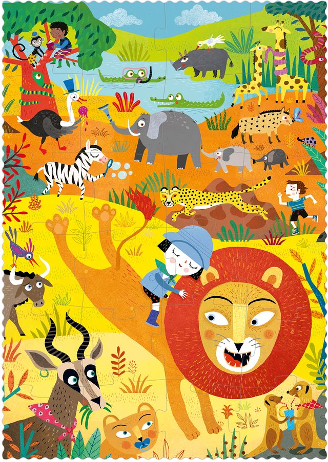 Poster assemblato  My little jungle look & find puzzle tascabile 