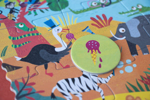 Dettaglio puzzle my little Jungle con tesserina abbinata