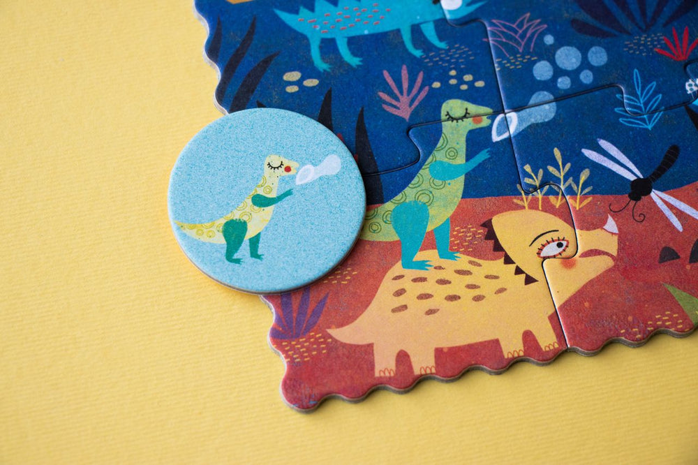 Dettaglio puzlle my little Dino con tessera abbinata