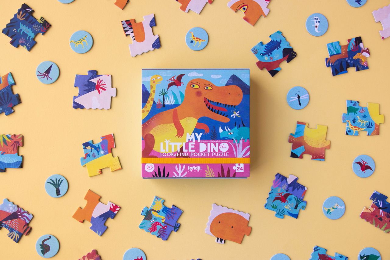 Packaging puzzle my little dino, puzzle tascabile look & find