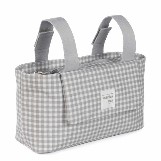 Visione frontale  della Borsa Organizer Vichy grey