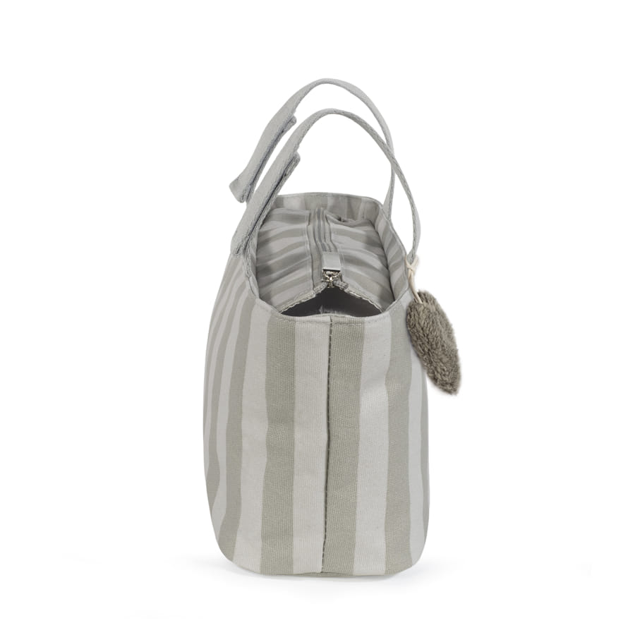 Visione laterale della organizer bag sintra green