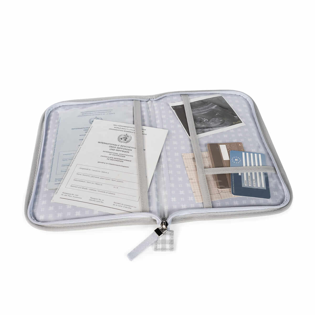 Portadocumenti con documenti contenuti nelle tasche interne