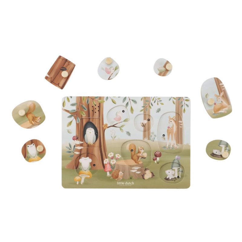 Sound Puzzle forest friends, puzzle sonoro in legno, Little Dutch