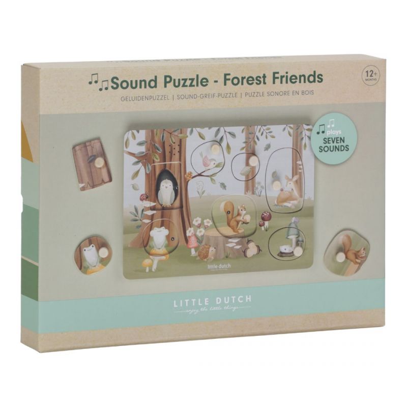 Sound Puzzle forest friends, puzzle sonoro in legno, Little Dutch