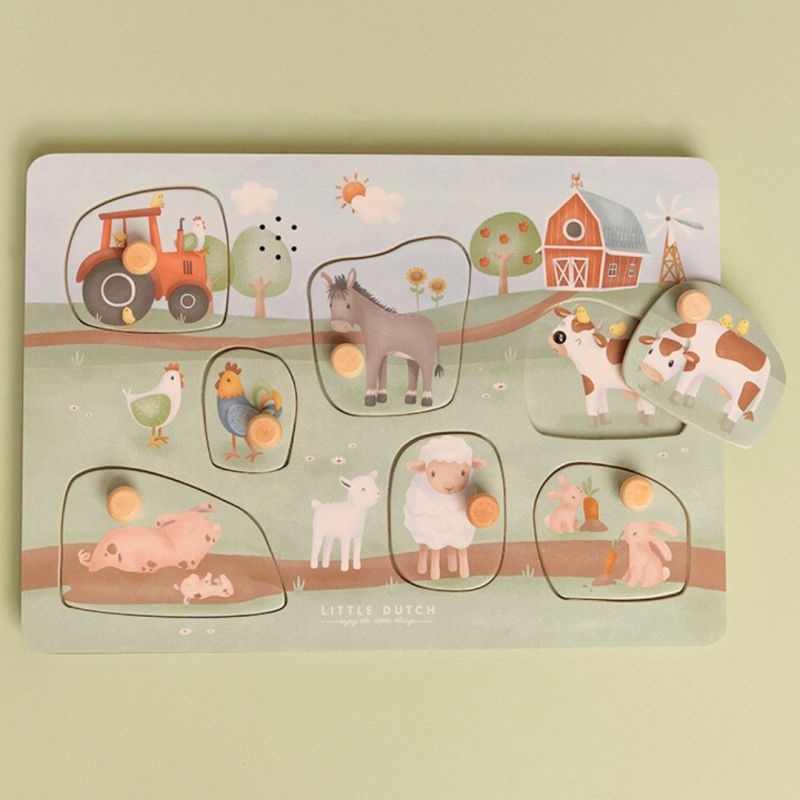Sound Puzzle little farm, puzzle sonoro in legno, Little Dutch
