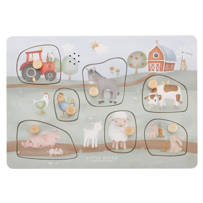 Sound Puzzle little farm, puzzle sonoro in legno, Little Dutch