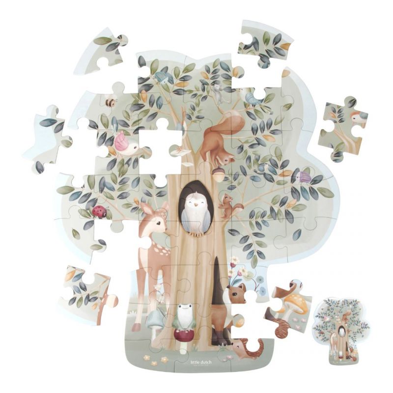 puzzle albero con animali della foresta 
