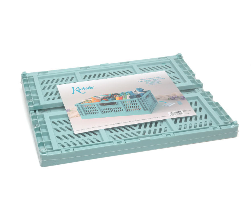 Scatola pieghevole di plastica, rosa, verde salvia o azzurra,  40x30x15 cm, Kiokids