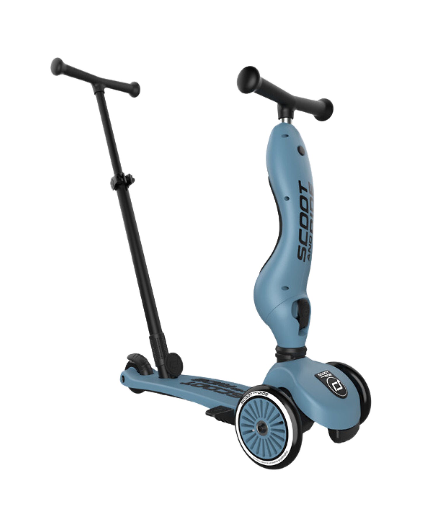 Monopattino e Triciclo, Scoot and Ride, con Barra di Spinta Highwaykick 1 Push and Go colore steel