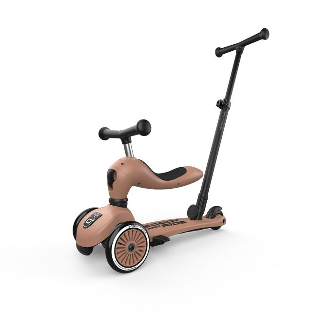 Monopattino e Triciclo, Scoot and Ride, con Barra di Spinta Highwaykick 1 Push and Go colore Mocha