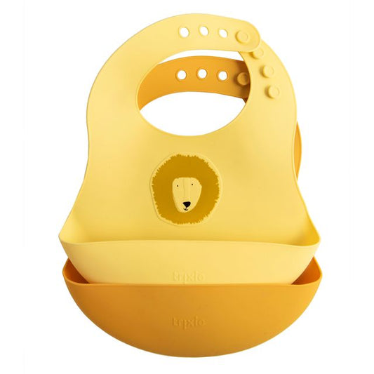 Set bavaglini in silicone, 2 pezzi, giallo fantasia leone, Trixie