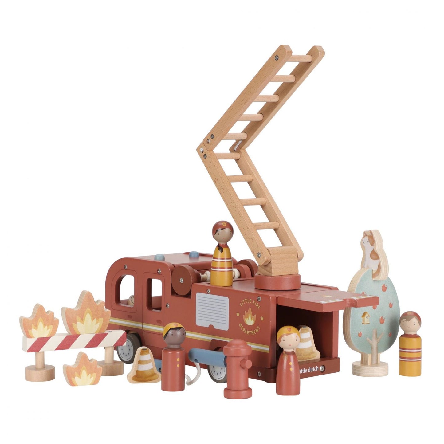 Set Camion dei pompieri in legno, Fire Truck Set, Little Dutch