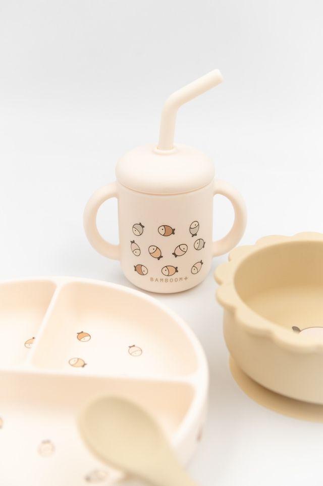 Set pappa in silicone, Dinner set, Bamboom