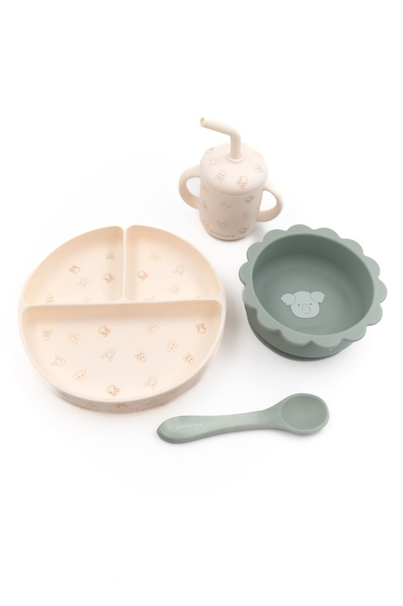 Set pappa in silicone, Dinner set, Bamboom