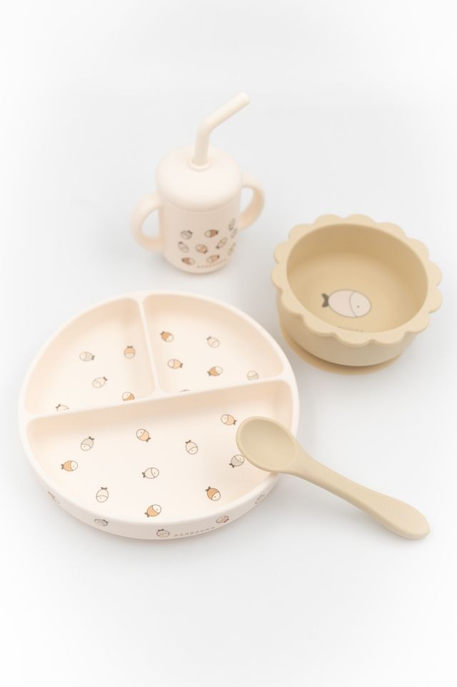 Set pappa in silicone, Dinner set, Bamboom