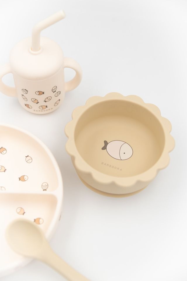 Set pappa in silicone, Dinner set, Bamboom