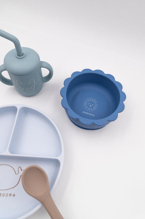 Set pappa in silicone, Bamboom, azzurro