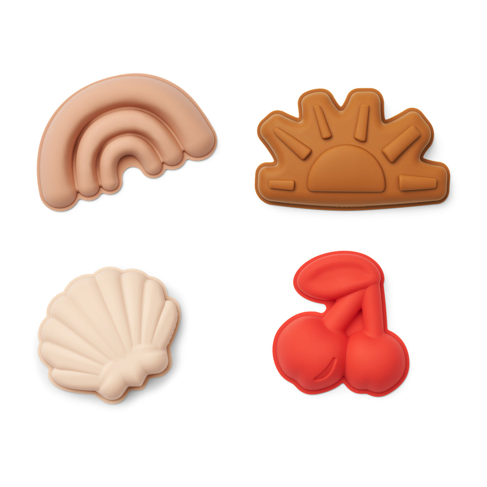 Set 4 formine da spiaggia Gill Sand in silicone, Liewood - Design: cherry sand mouds