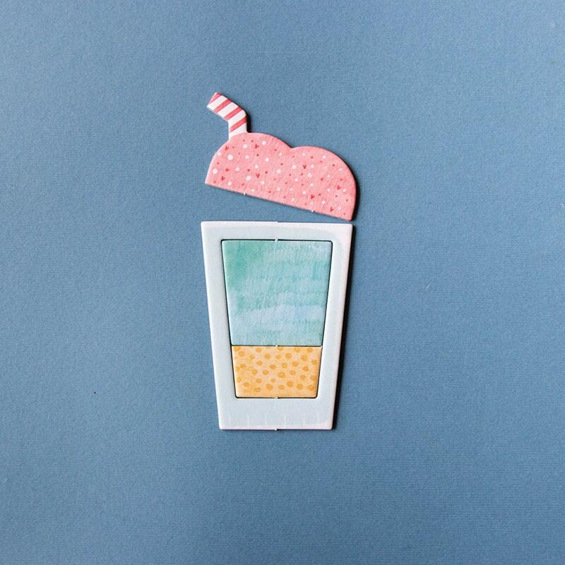 bicchiere riempito con gli ingredienti