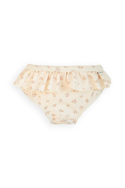 slip bimba con volant colore rosa chiaro e piccoli fiorellini