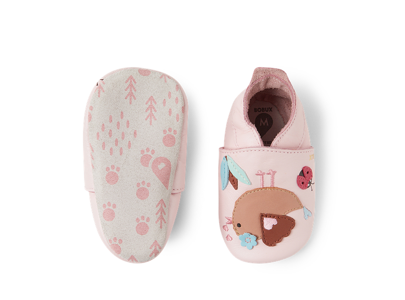 babbuccia rosa con suola in camoscio