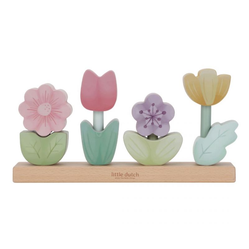 base di legno con 4 fiori impilabili