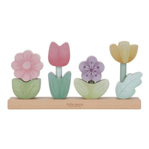base di legno con 4 fiori impilabili