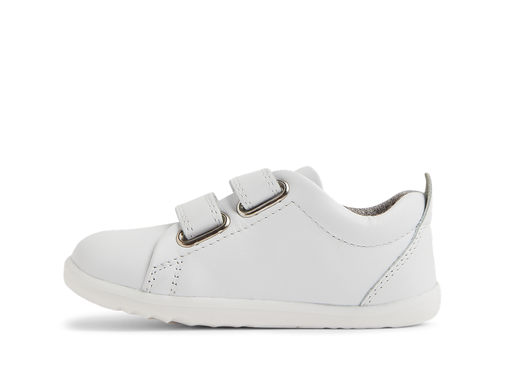 Bobux Step Up Grass Court scarpe in pelle colore optical white dai 9 mesi ai 2 anni circa