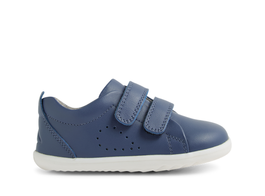 Bobux Step Up Grass Court scarpe in pelle colore vintage indigo dai 9 mesi ai 2 anni circa