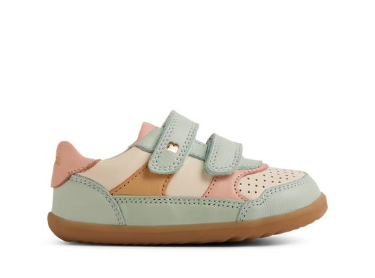 Bobux Step Up Hunter scarpe primi passi in pelle, seafoam cameo rose